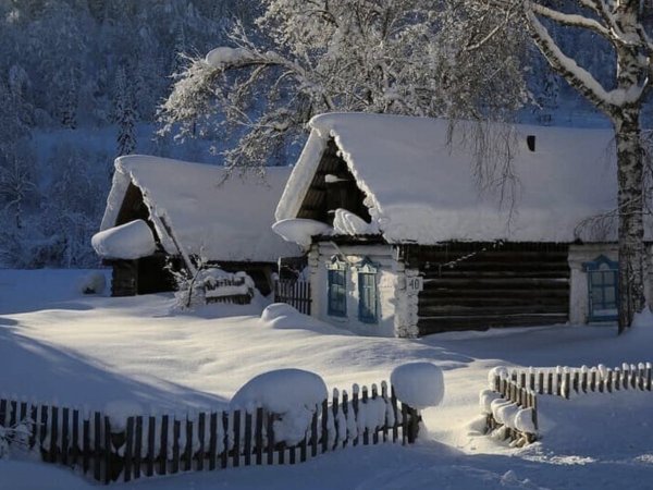 Деревня зимой