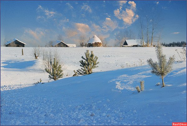 Русская зима в деревне
