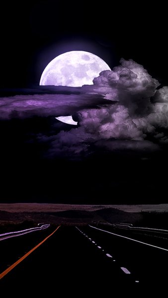 Ночь Луна дорога