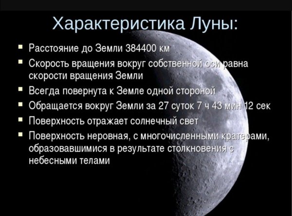 Луна краткая характеристика