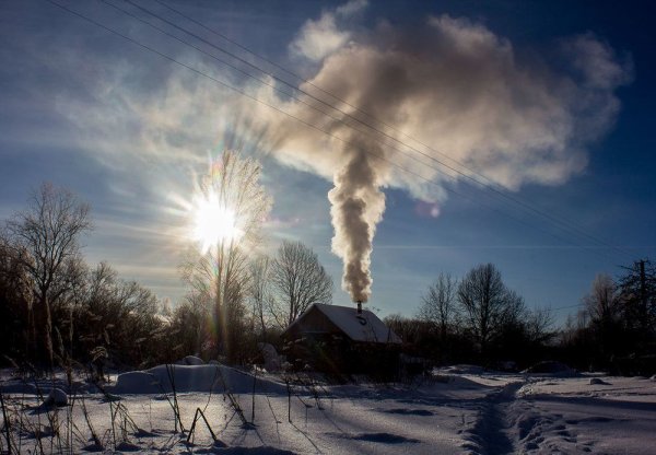 Дым из трубы столбом