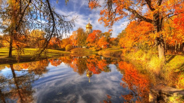 Осень Царское село храм