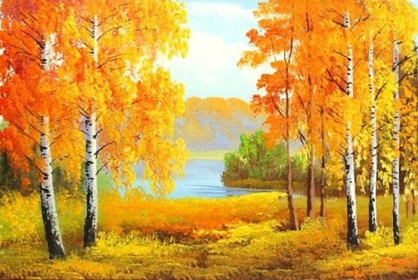 Осенний пейзаж с березами