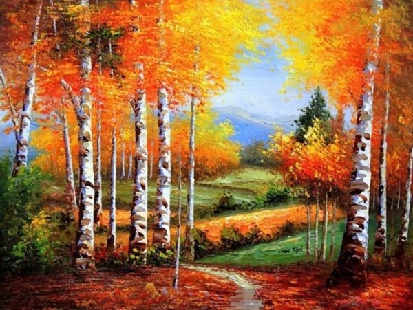 Осенний пейзаж живопись