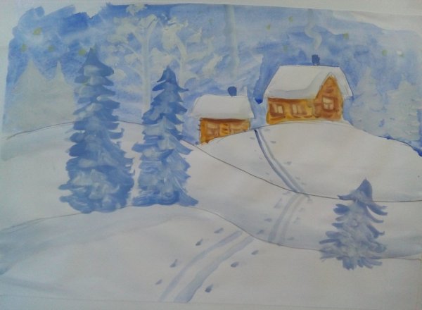 Поет зима аукает иллюстрация