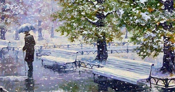 Падал первый снег