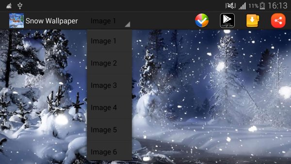 Живые обои снег идет на андроид