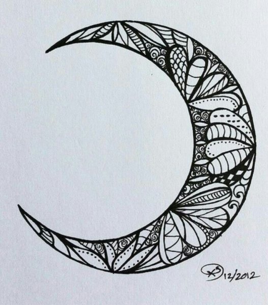 Полумесяц тату эскиз