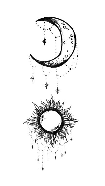 Полумесяц тату эскиз