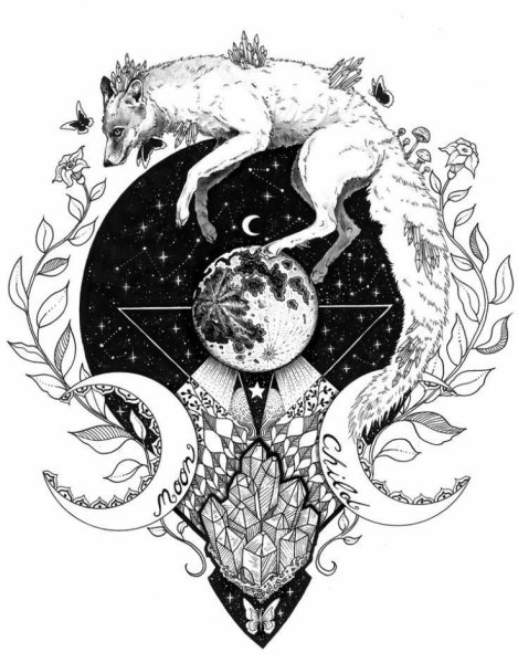 Тату Луна эскизы