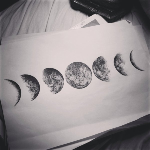 Тату Луна эскизы