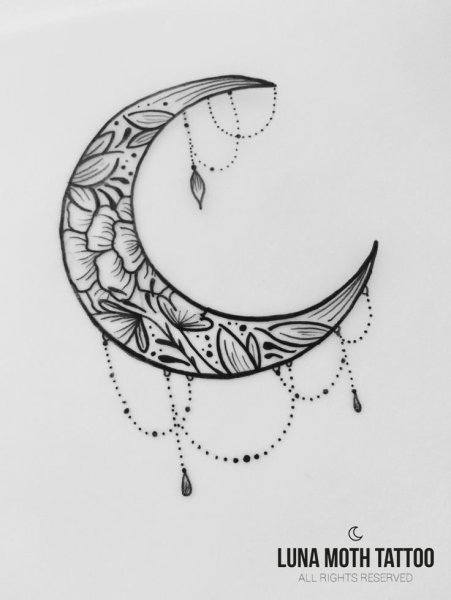 Тату Луна эскизы