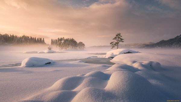 Зимний пейзаж сугробы