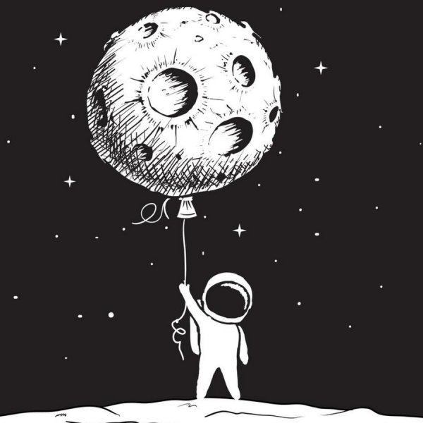 Человек на Луне вектор