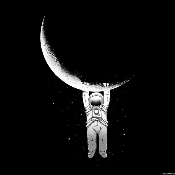 Космонавт на черном фоне