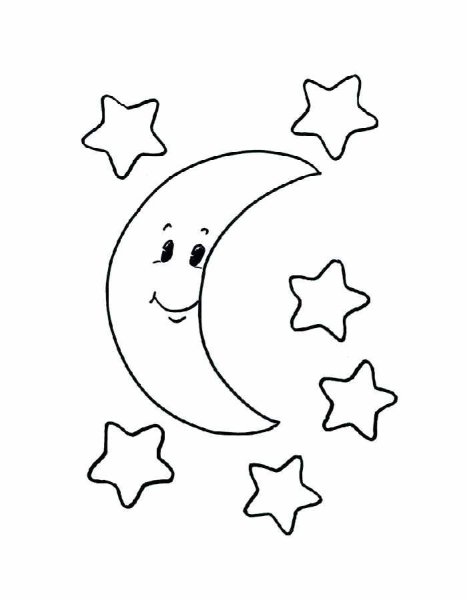 Месяц раскраска