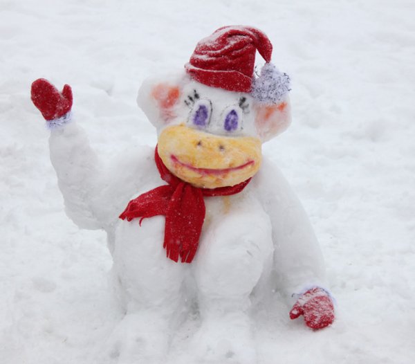 Обезьяна из снега