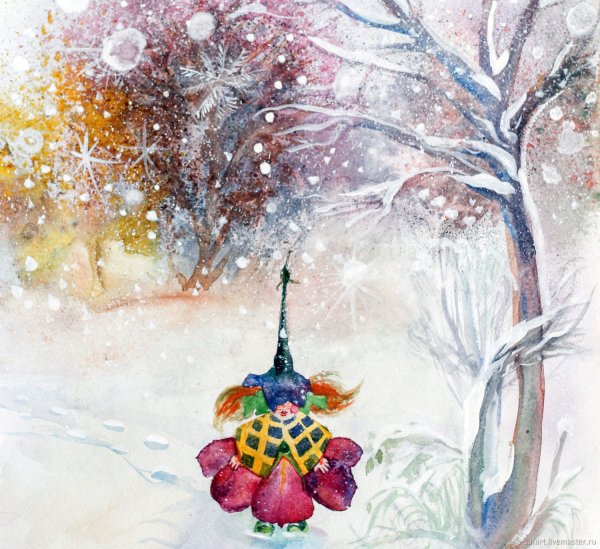 Первый снег иллюстрации