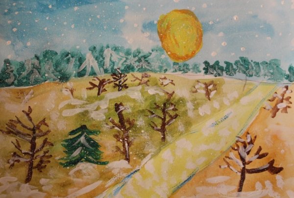 Рисунок на тему зима не разукрашина