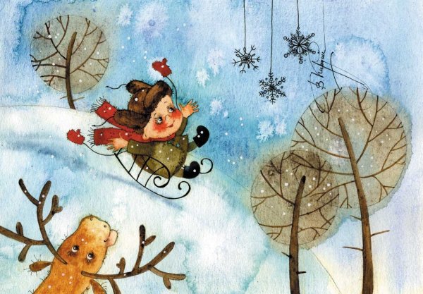 Зимние иллюстрации Виктории Кирдий