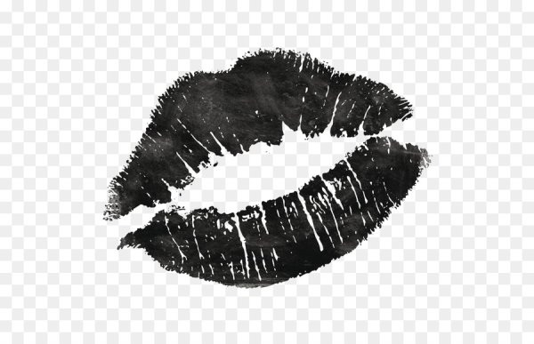 Отпечаток помады на черном фоне