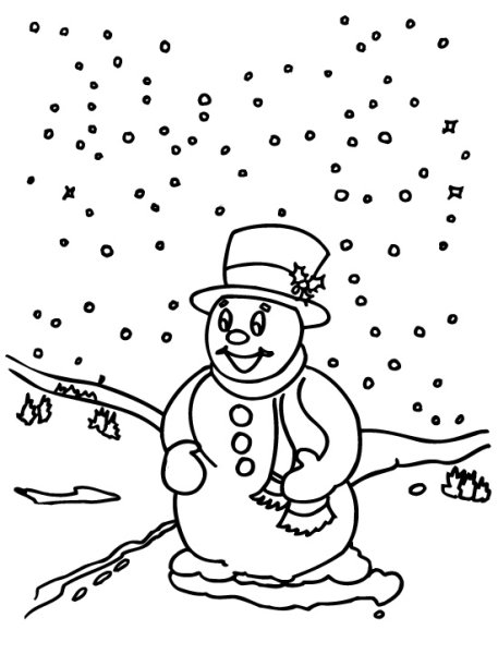 Снегопад раскраска для детей
