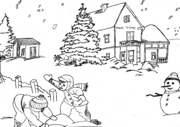 Раскраски на тему зима