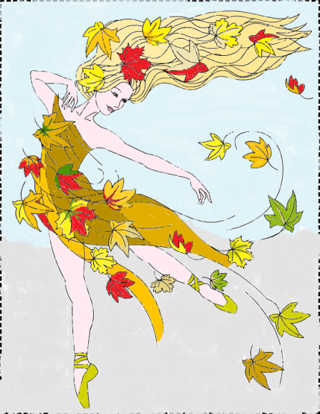 Девушка осень силуэт для детей