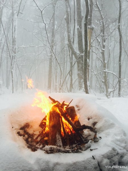 Костер на снегу