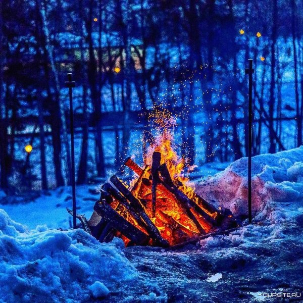 Костер на снегу