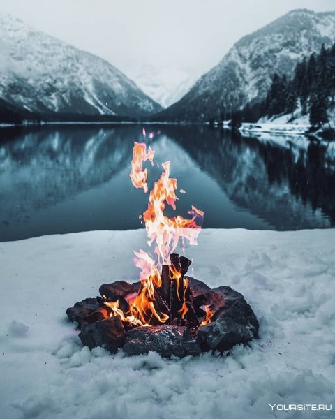 Костер зимой