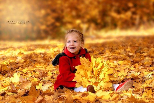 Осень ребенок листья улыбка