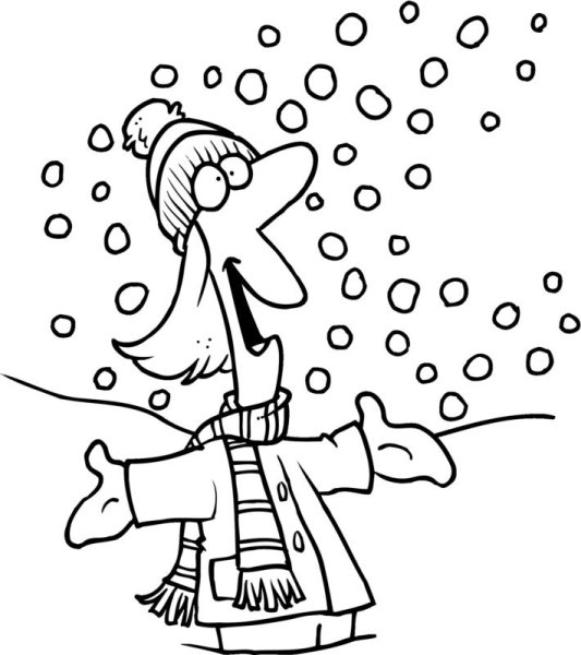 Раскраска снег на голову