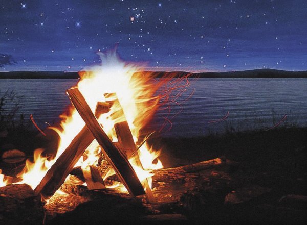 Костер ночью