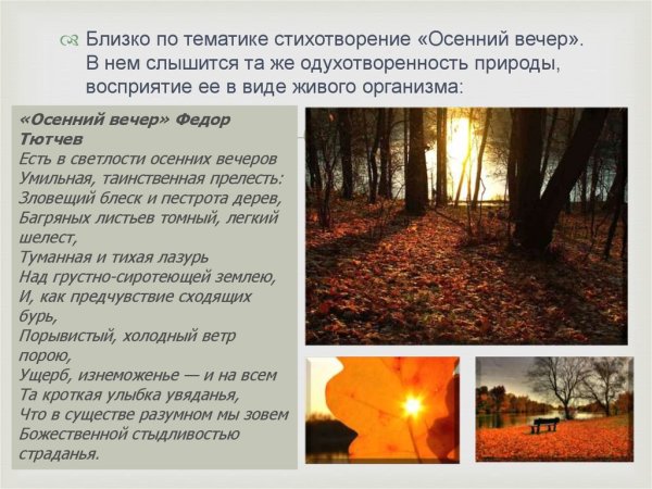 Федор Тютчев осенний вечер