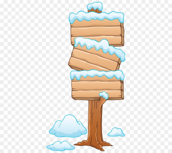 Деревянная табличка в снегу