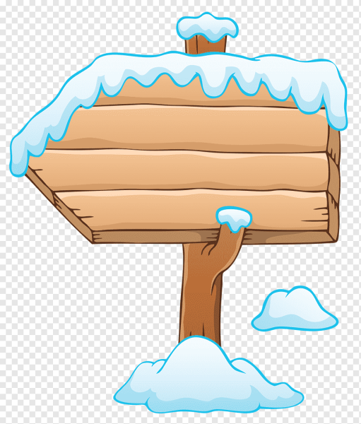 Деревянный указатель в снегу