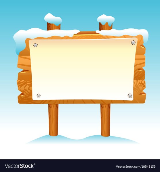 Деревянная табличка в снегу