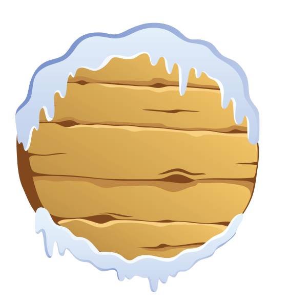 Заснеженная деревянная табличка