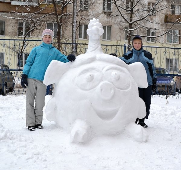 Снежные скульптуры для детей
