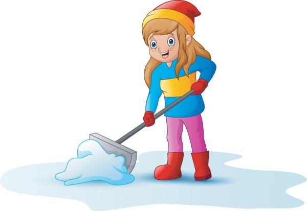 Иллюстрации человек с лопатой снег