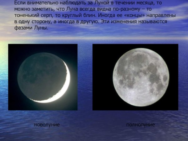 Наблюдение за луной