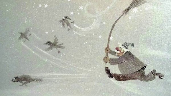 Дворник зимой в живописи