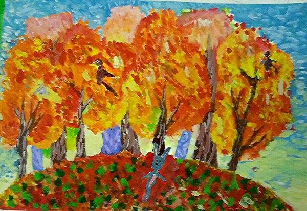 Рисунки про осень для школьников