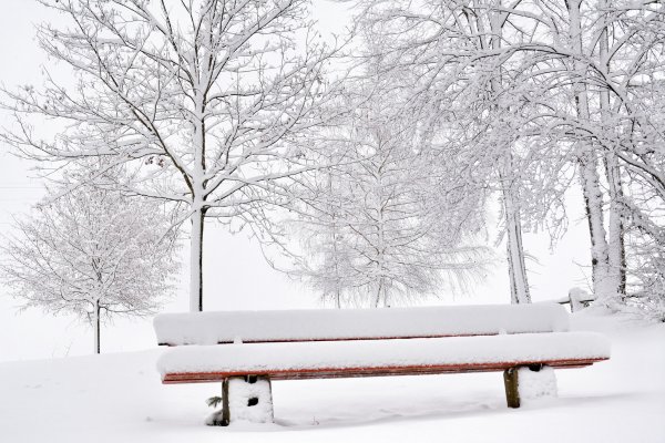 Лавочка зимой