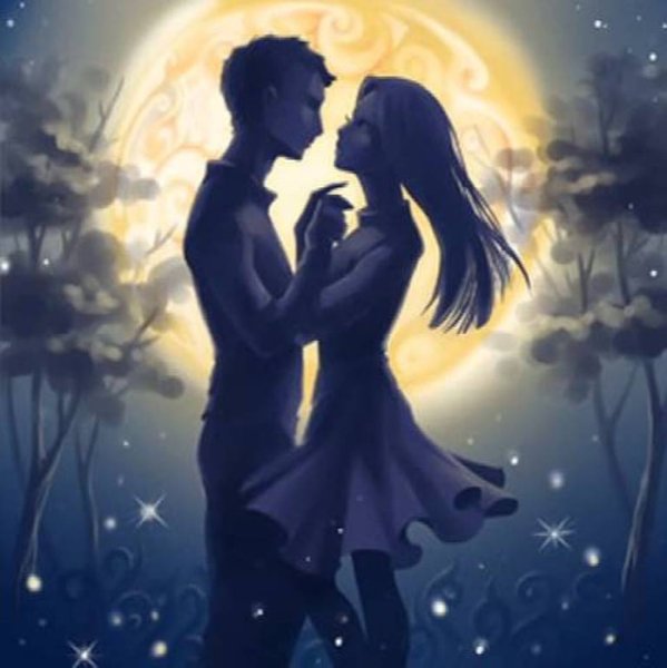 Танцующая пара под луной