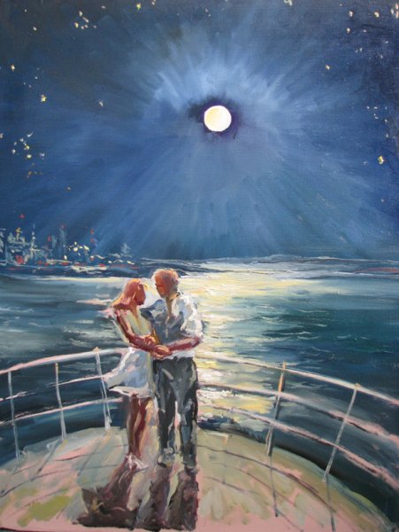 Живопись влюбленные под луной