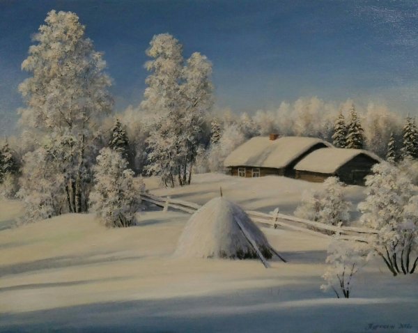 Художник Сергей Курицын зима