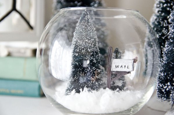 Стеклянный шар с искусственным снегом