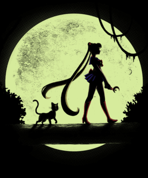 Сейлормун силуэт на Луне